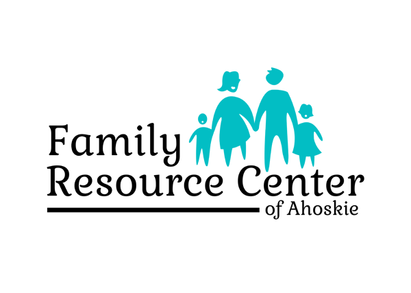 Family Resource Center of Ahoskie Logo - Black serif type with turquoise family icon